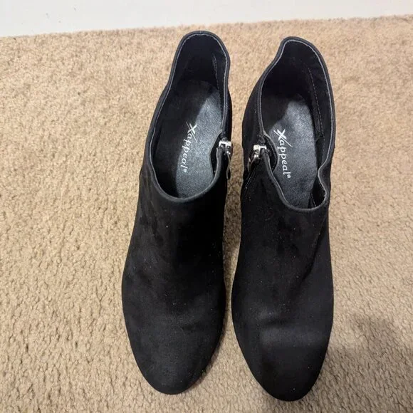 Xappeal Alexa Black Suede Ankle Boots - Picture 4 of 5